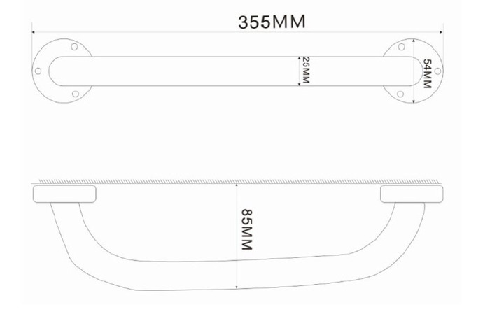 Stödhandtag Krom 30 cm 